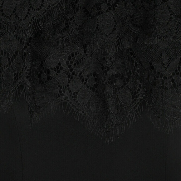 Betsy & Adam Gorgeous Black Off The Shoulder Fit & Flare Lace Trim Dress Size 8 - Picture 11 of 12